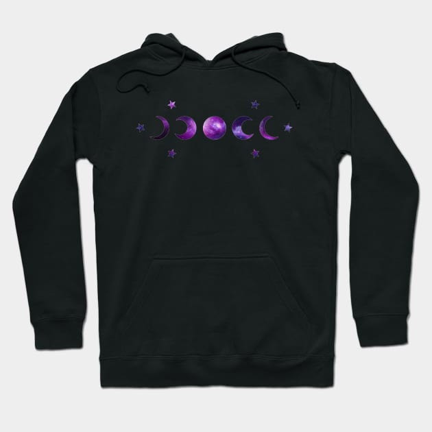 Galaxy Moon Phases and Stars Hoodie by lolsammy910